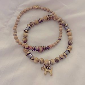 Beaded Dog Bracelet Set | Wooden